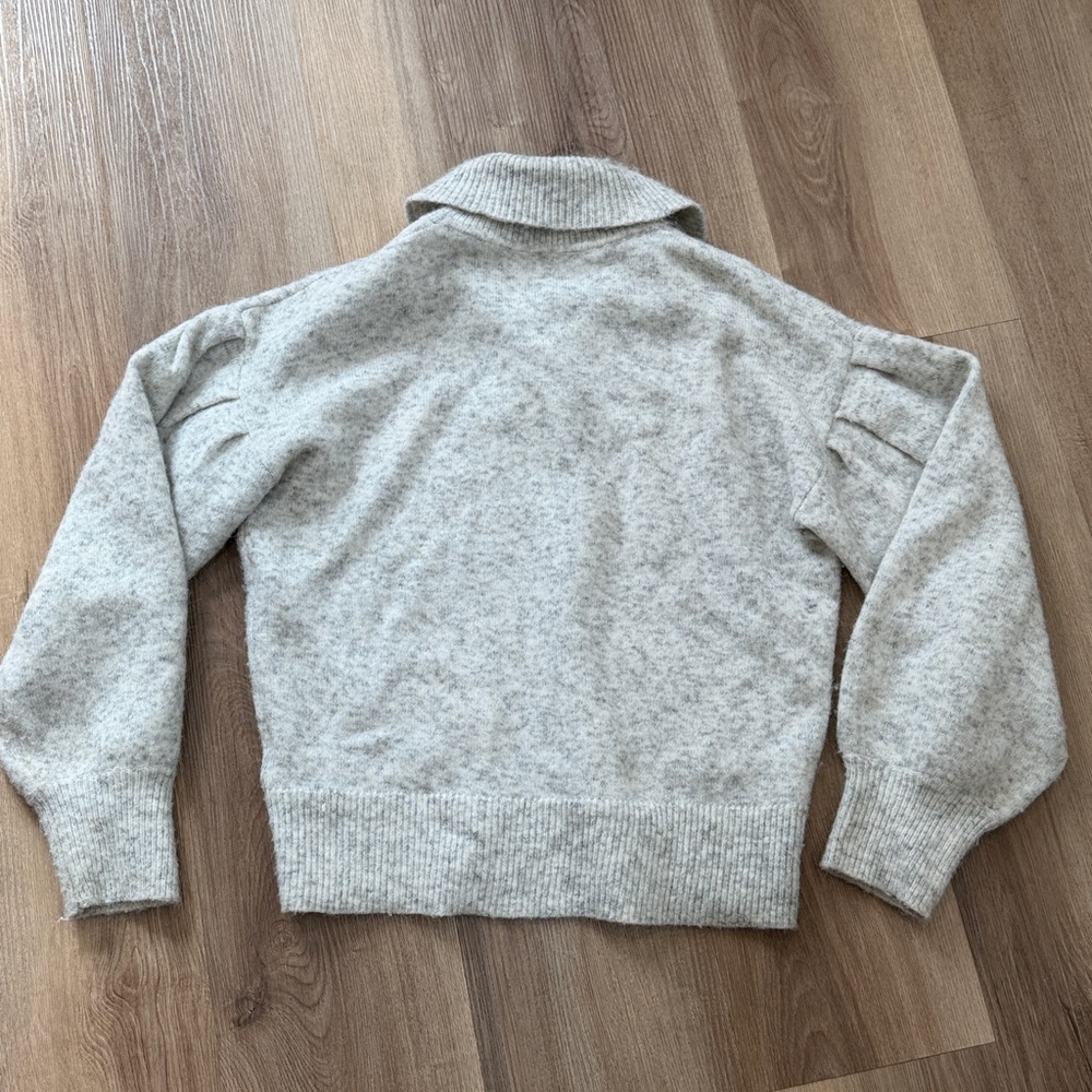Madewell Vinson Shawl-Collar Pullover Sweater in Heather Gray Wool Blend Medium - Picture 8 of 8